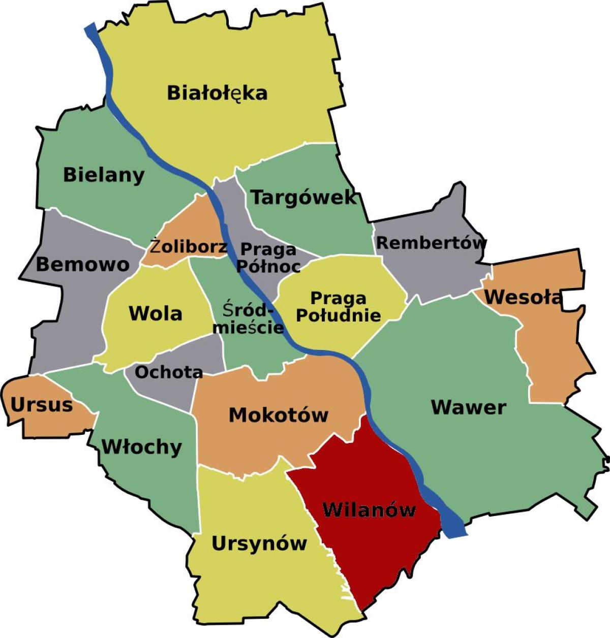 Peta Warsawa lingkungan 