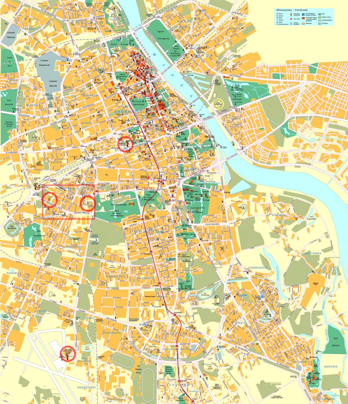 street map of Warsaw polandia