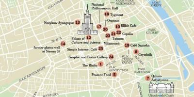 Jalan-jalan kota Warsawa peta